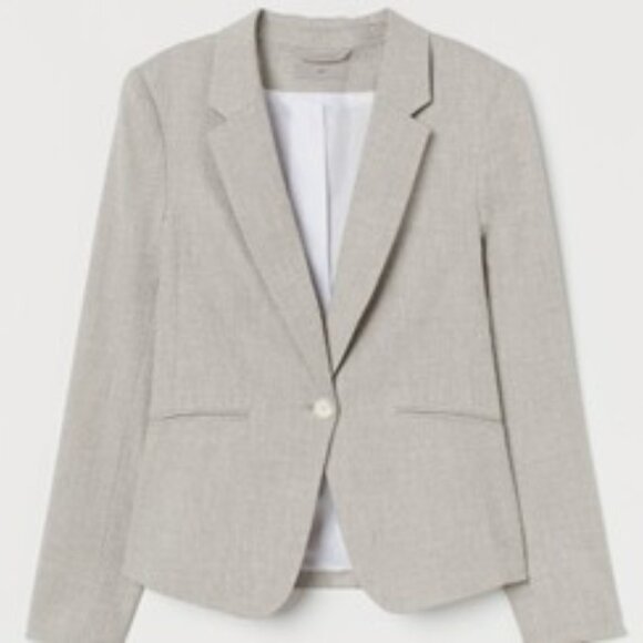 H&M Light Gray Women's Blazer Single-button closure size small - Picture 13 of 15